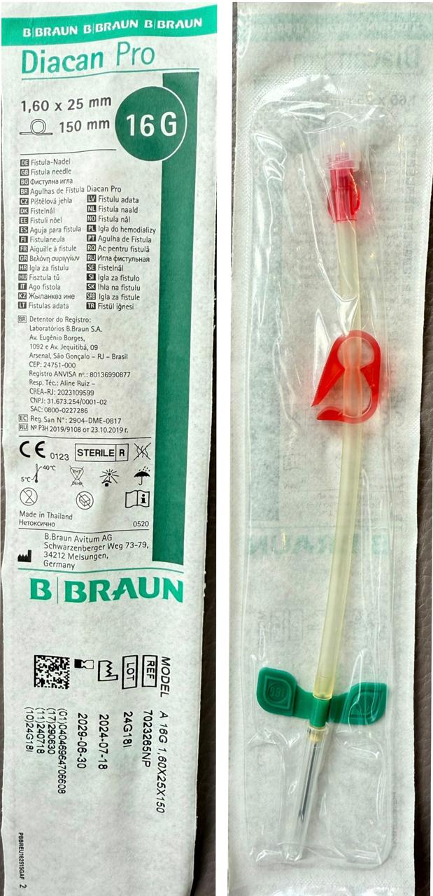 Голка фістульна артеріальна Діакан Про 16G А 1,6 mm x 25 mm x 150 mm